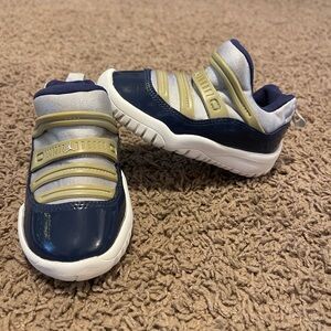 Kids Nike Jordan 11 Retro Little Flex TD Grey Navy Georgetown Shoe